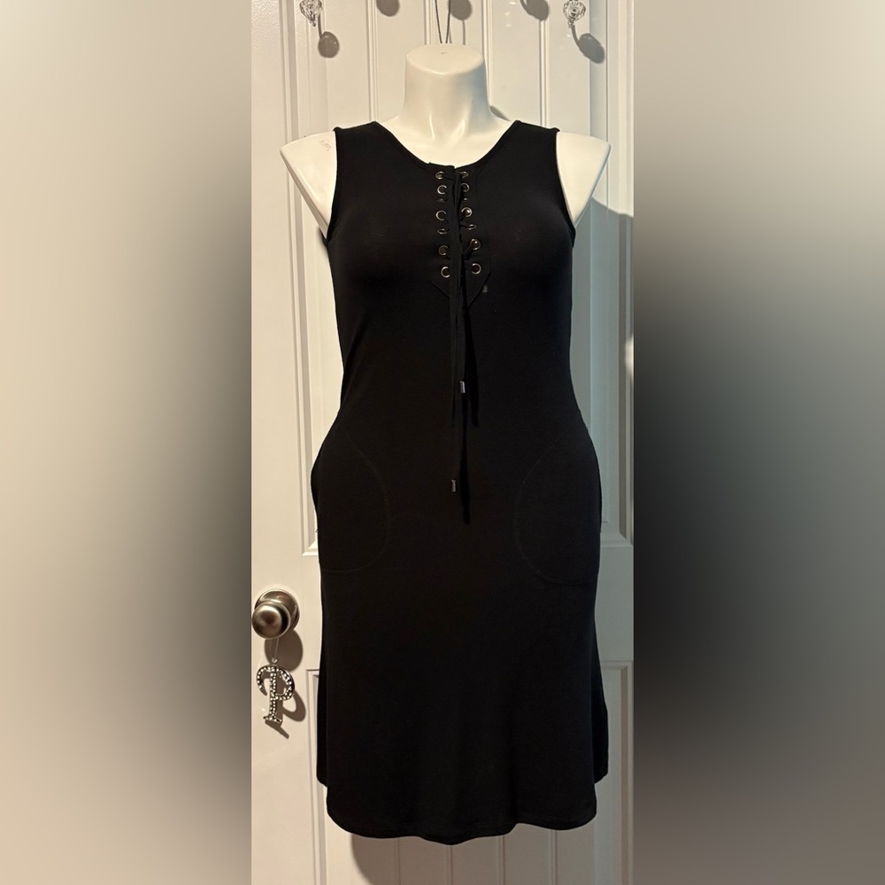 Cable & Gauge Black Sleeveless Mini Dress